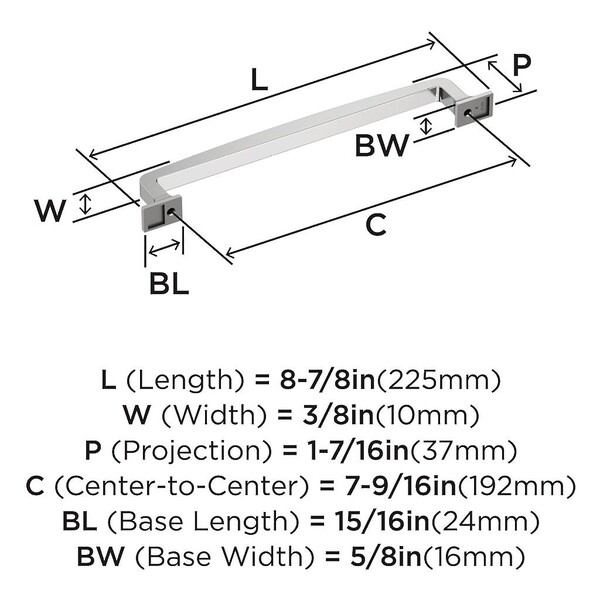 Westerly Pull 192mm CC Polished Chrome