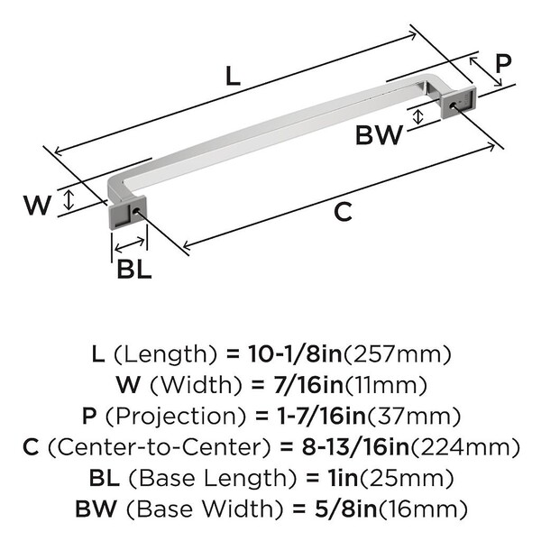 Westerly Pull 224mm CC Polished Chrome