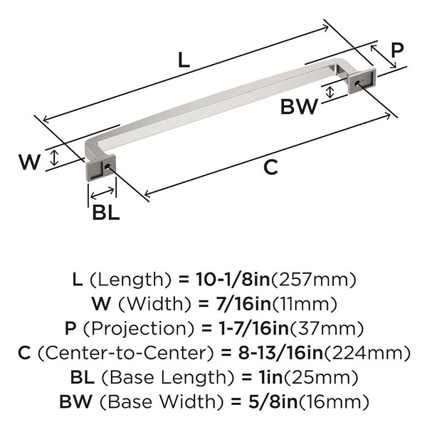 Westerly Pull 224mm CC Polished Nickel