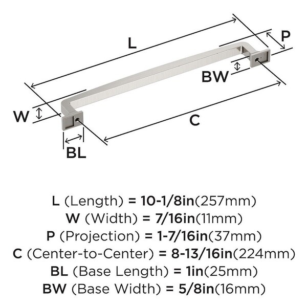 Westerly Pull 224mm CC Satin Nickel