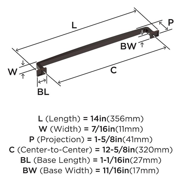 Westerly Pull 320mm CC Oil-Rubbed Bronze