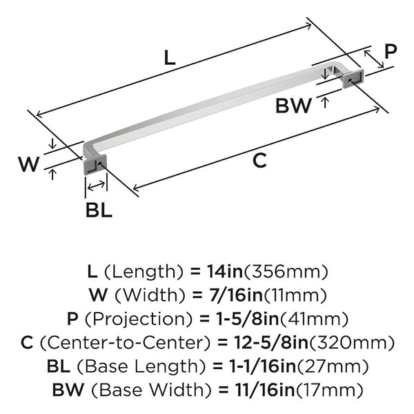 Westerly Pull 320mm CC Polished Chrome