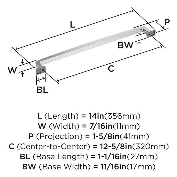 Westerly Pull 320mm CC Polished Nickel