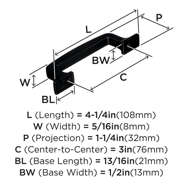 Westerly - Pull 76mm CC Black Bronze 