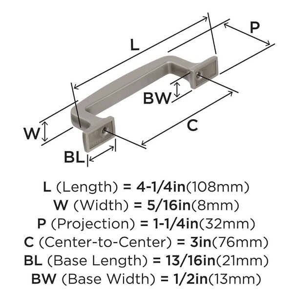 Westerly - Pull 76mm CC Satin Nickel