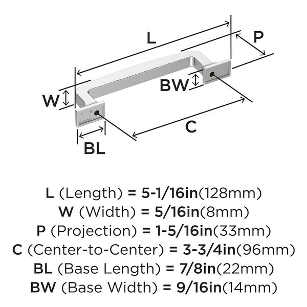 Westerly Pull 96mm Polished Chrome