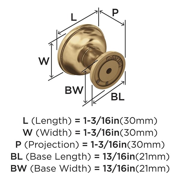 Westerly Ring Knob 1-3/16" - Champagne Bronze