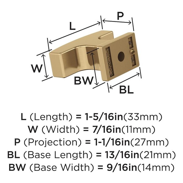Westerly T-Knob 1-5/16" length - Champagne Bronze